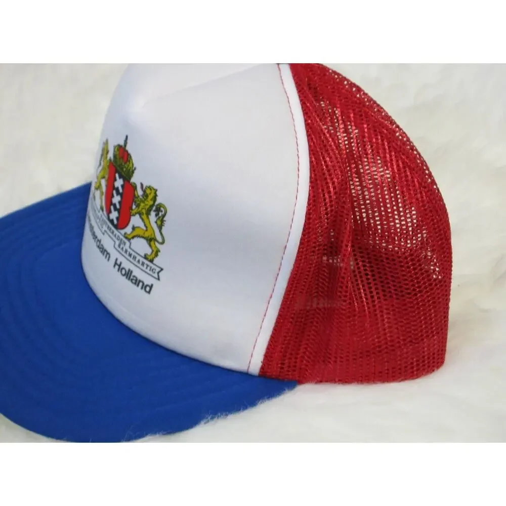 Vintage Amsterdam Holland Snapback KING CAP Hat Trucker Mesh - Appears Unworn!